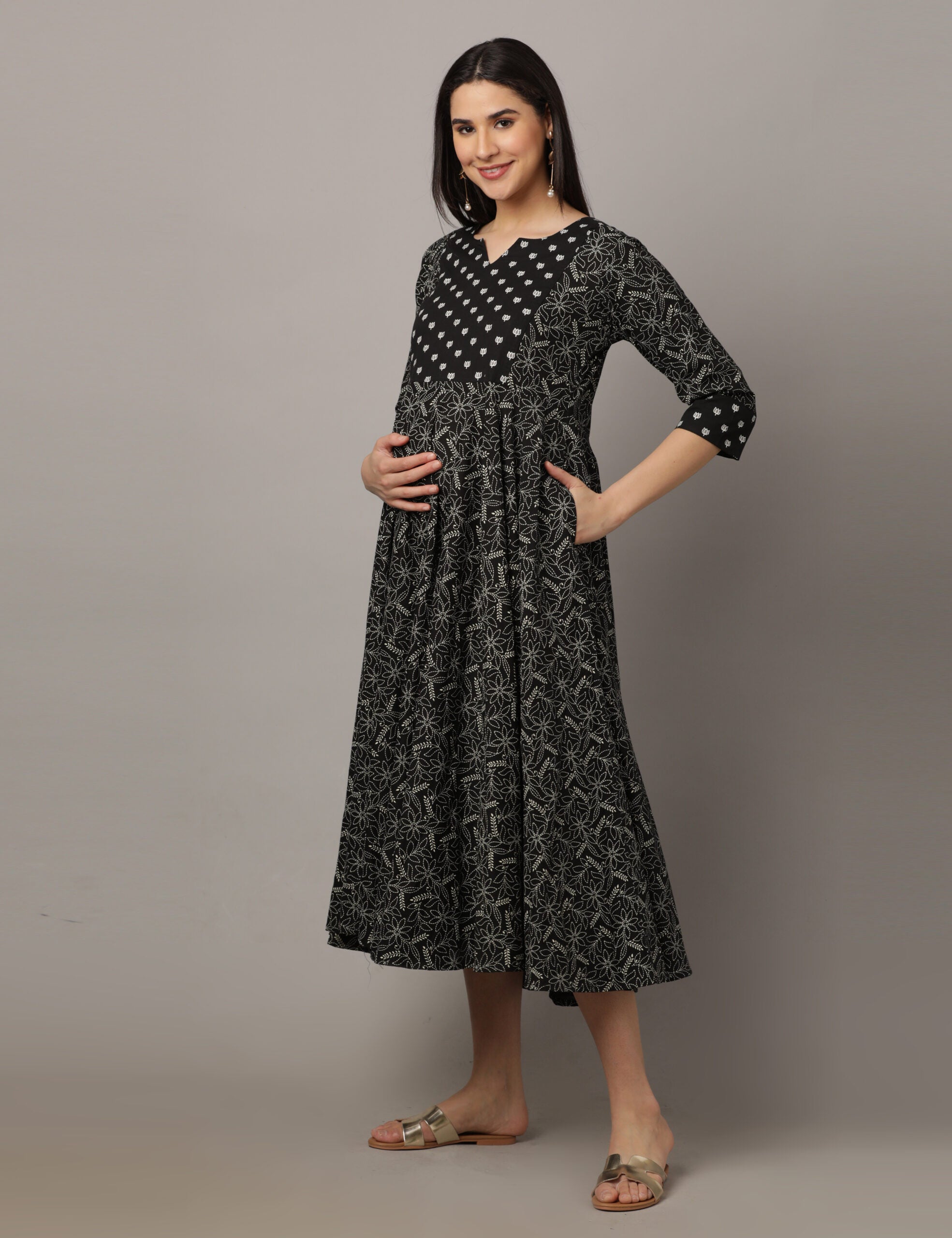 Buy Negen Cotton Maternity Gown for Women Pregnancy - Feeding Maxi & Night  Dress for Pregnant Women - Nursing Pre and Post Pregnancy Wear Online at  desertcartINDIA